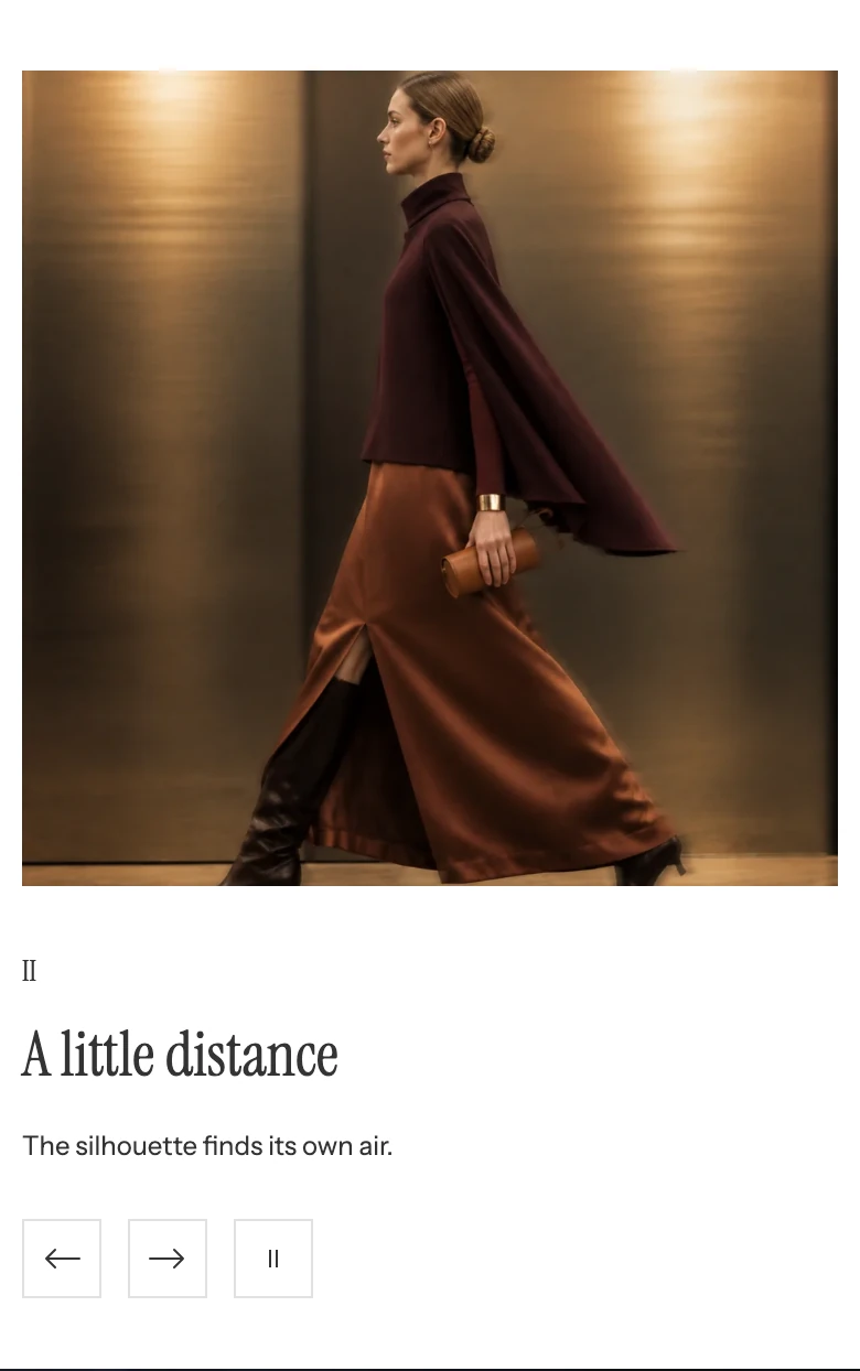 Multiple images with text on mobile with the image above the caption and controls.