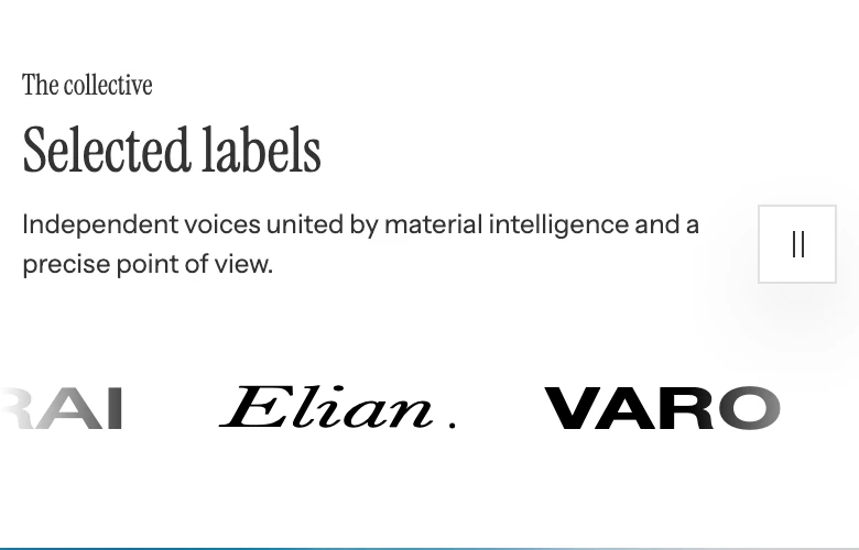 Logo carousel on mobile with smaller wordmarks cut off at the screen edges as the row moves.